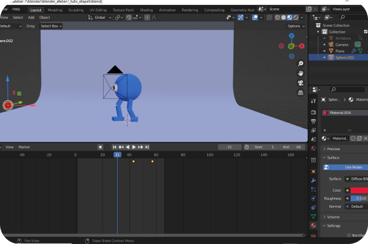 Blender 3D animation screenshot