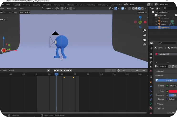 Blender 3D animation screenshot