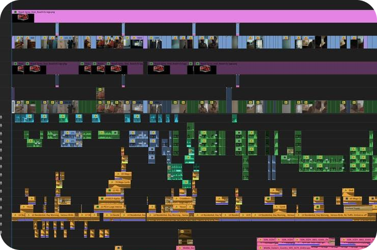 Video editing timeline screenshot