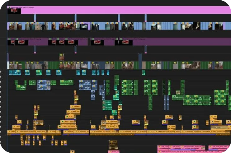 Video editing timeline screenshot