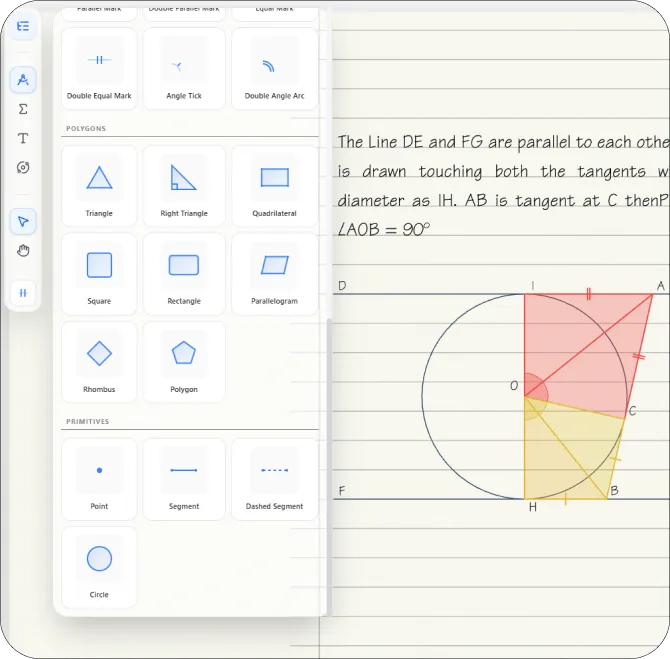 In-app geometry drawing toolkit