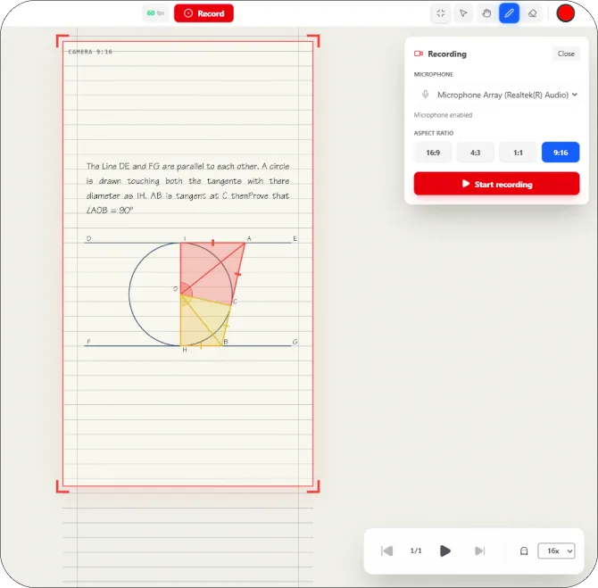 In-app screen and voice recording UI