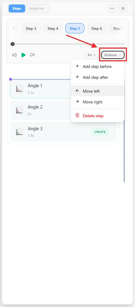 The Actions Menu