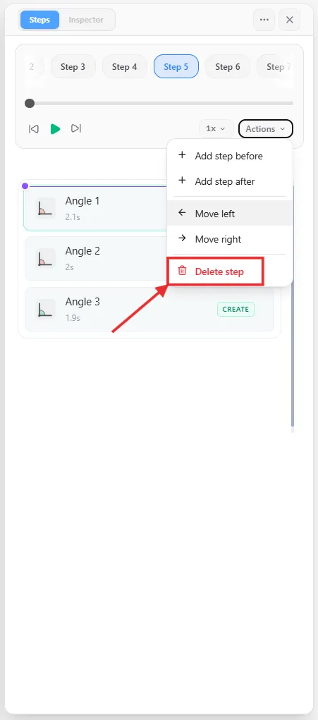 Deleting a Step