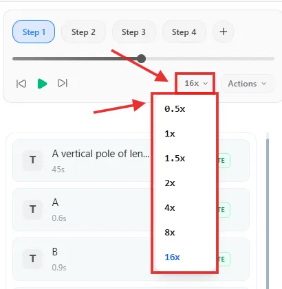 Playback Speed Selector