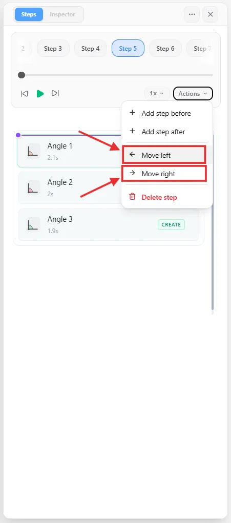 Reordering Steps