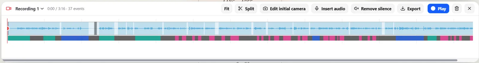 User Actions on the Recording Timeline